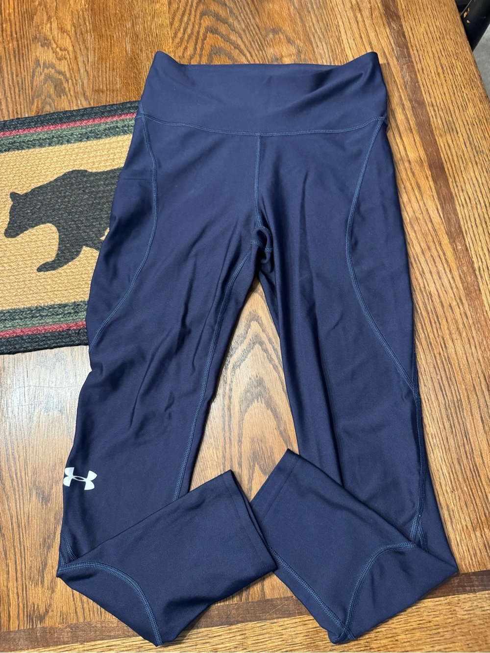 Under Armour Navy Performance Leggings with White Logo